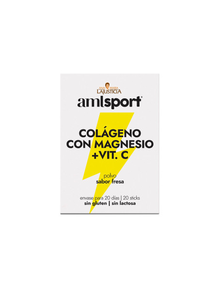 Amlsport Colágeno Magnesio Vitamina C Sabor Fresa